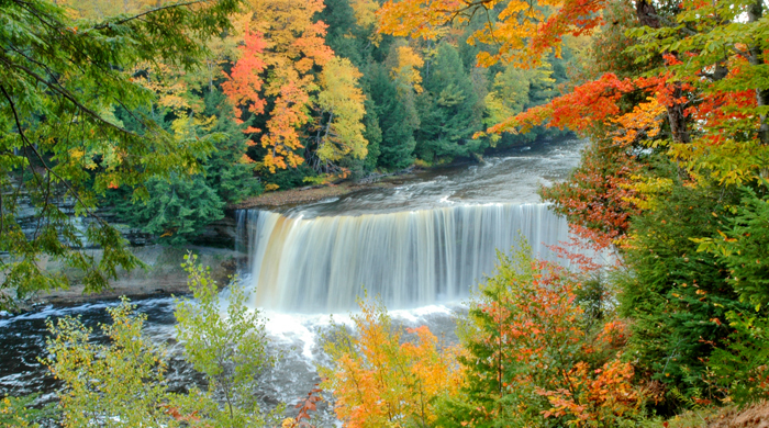 Upper Peninsula Attractions | UP Attractions | Tahquamenon Falls State Park | Upper Tahquamenon Falls | Upper Tahquamenon Falls |  Upper Peninsula Waterfalls